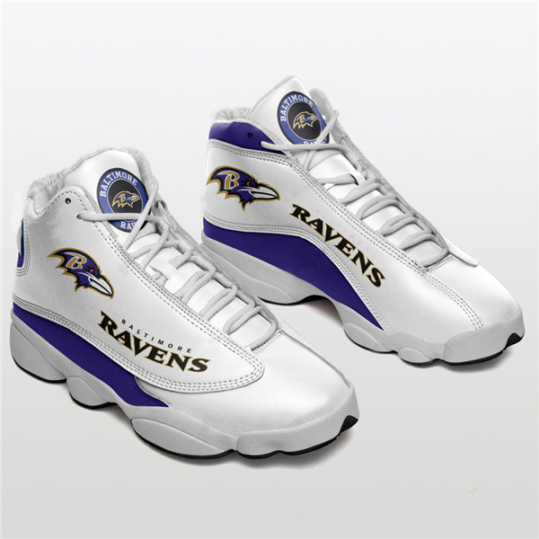 Men's Baltimore Ravens AJ13 Series High Top Leather Sneakers 001
